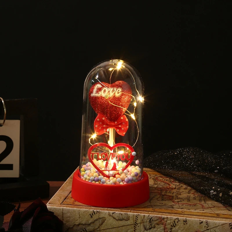 Corazon luminoso LOVE dentro de vitrina-FastMouse